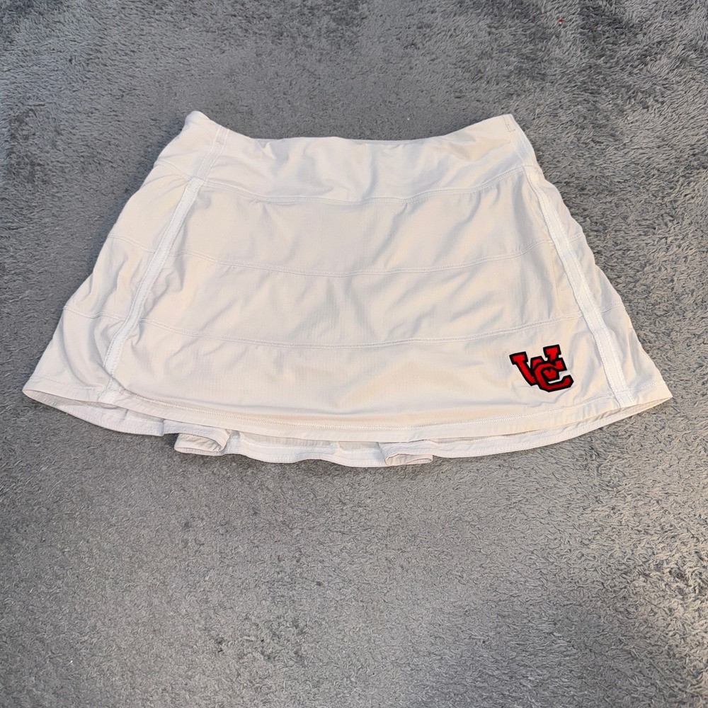 Lululemon Pace Rival Tall Skort White Tennis Skirt VC Logo No Size Tag
